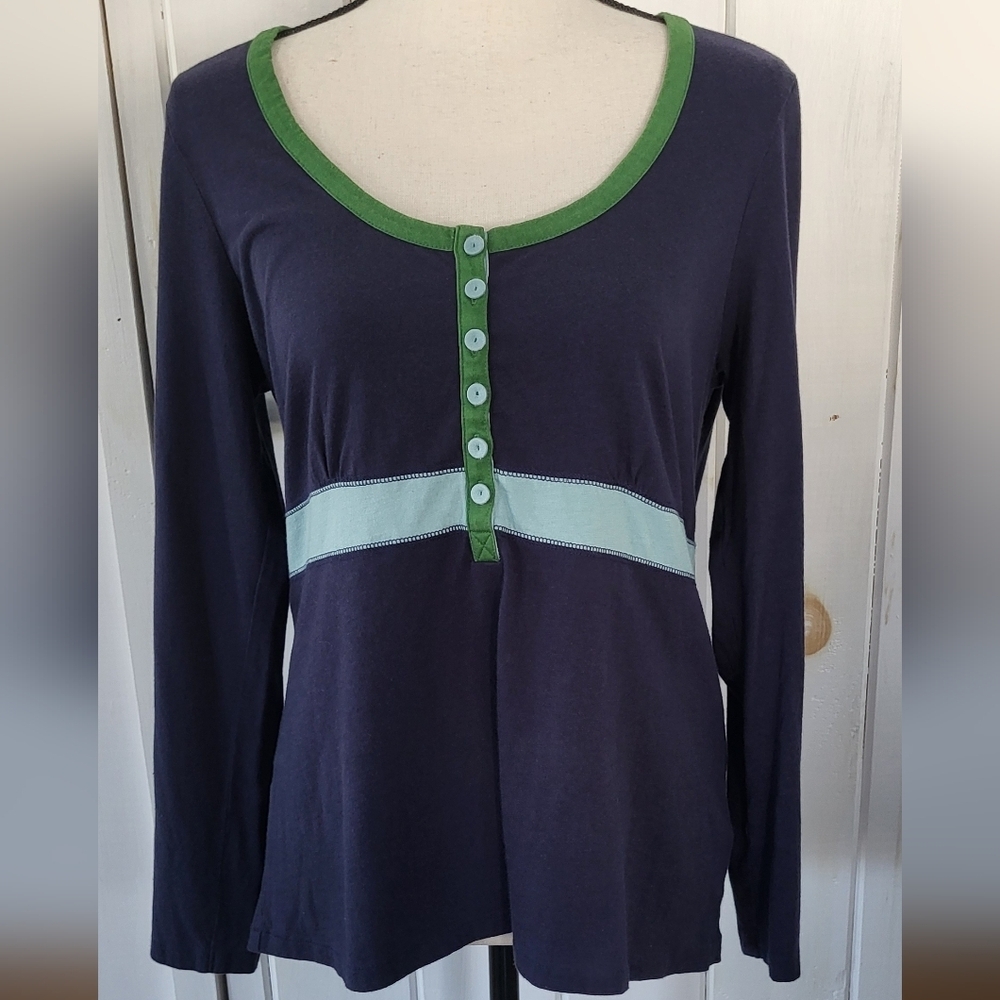 Boden Henley Empire Colorblock Tunic Top